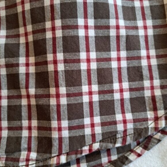 Crazy 8 boys size 7/8 or medium brown red and white button up long sleeve shirt - Picture 4 of 4